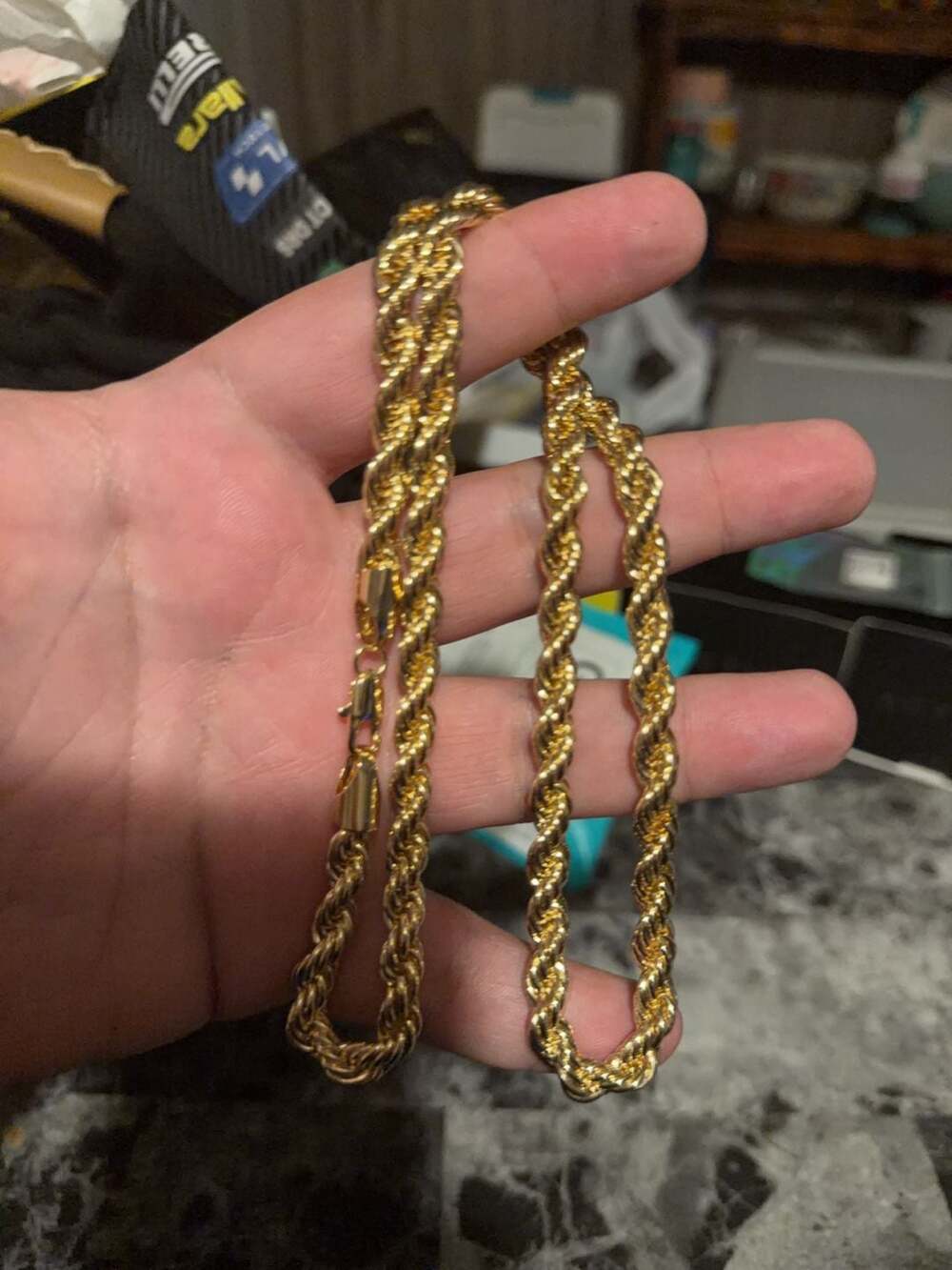 24 inch gold filled rope chain heavy chain